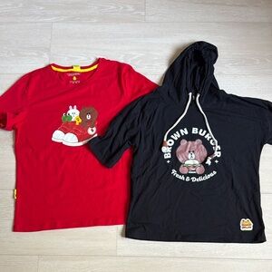 3/$10 Red and Black Short Sleeve Tees with Graphic Designs